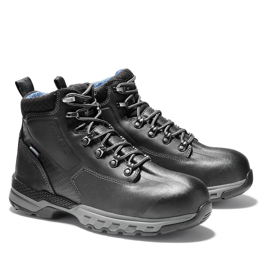 Timberland Pro Μποτακια Ανδρικα Μαυρα - Downdraft 6\" Alloy Toe - Greece 6472058-LA